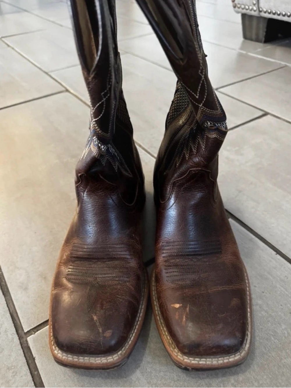 Ariat Dark Brown Leather Cowboy Boots